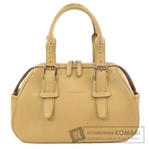Burberry logo embossed leather handbag